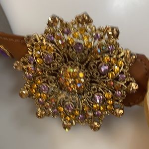 NWOT Jeweled  belt with satin tie